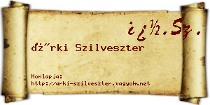 Árki Szilveszter névjegykártya
