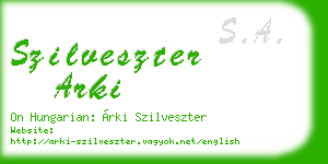 szilveszter arki business card